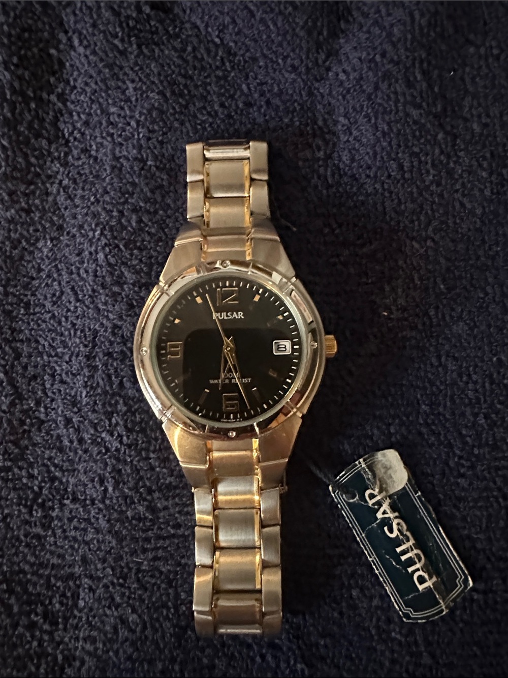 Pulsar Gold-Tone Men’s Bracelet Watch with Black Dial